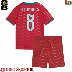 Portugal Bruno Fernandes #8 Hemmakläder Barn VM 2026 Kortärmad (+ Korta byxor)